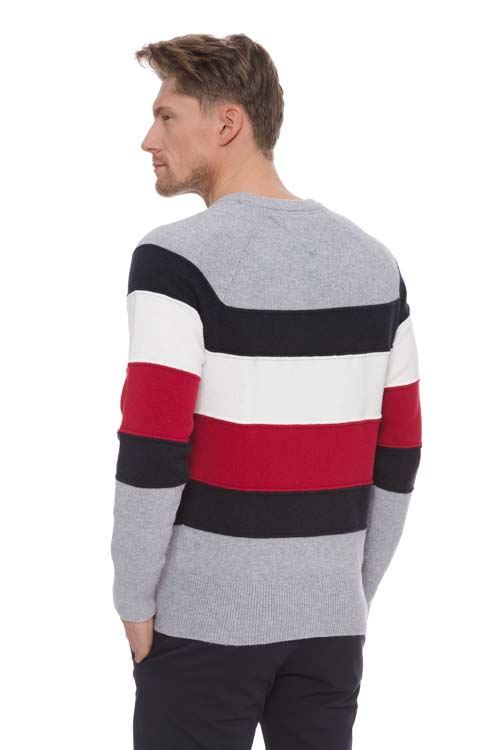 SWETER COLORBLOCK STRIPE CNECK