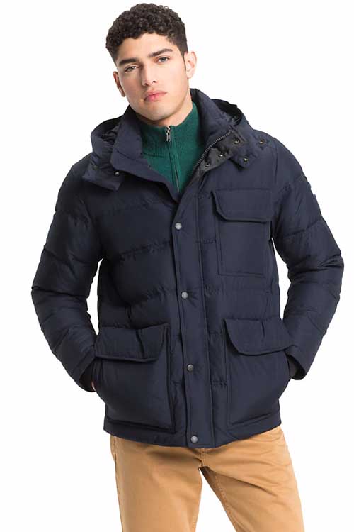 KURTKA TOMMY DOWN HOODED BOMBER